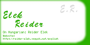 elek reider business card